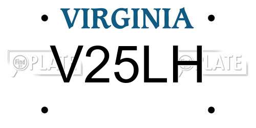 V25LH Virginia License Plate