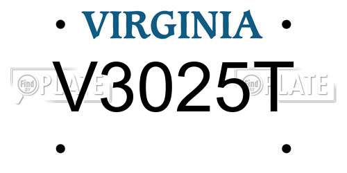 V3025T Virginia License Plate