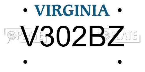 V302BZ Virginia License Plate