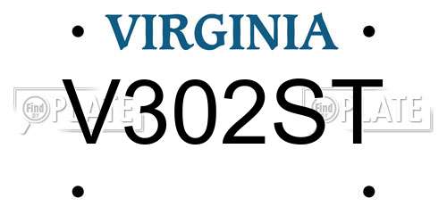 V302ST Virginia License Plate