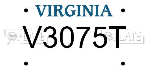 V3075T Virginia License Plate