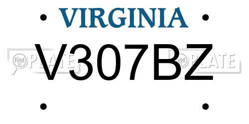 V307BZ Virginia License Plate