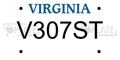 V307ST Virginia License Plate