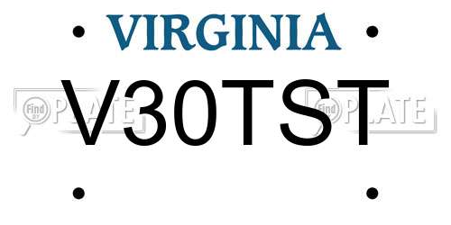 V30TST Virginia License Plate