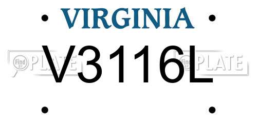 V3116L Virginia License Plate