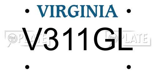 V311GL Virginia License Plate