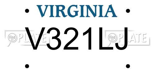 V321LJ Virginia License Plate