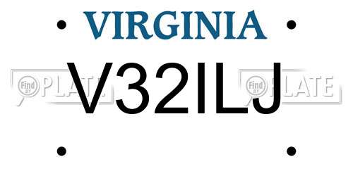 V32ILJ Virginia License Plate