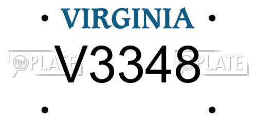 V3348 Virginia License Plate
