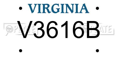 V3616B Virginia License Plate