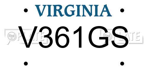 V361GS Virginia License Plate
