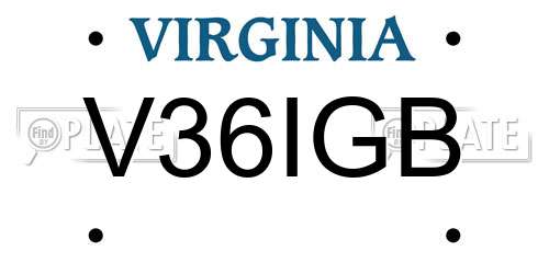 V36IGB Virginia License Plate