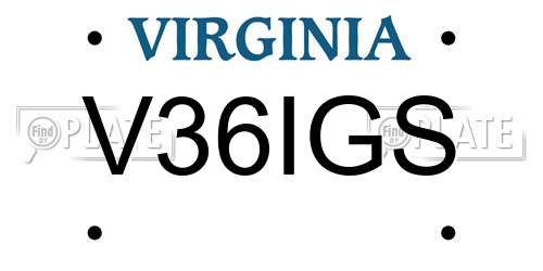 V36IGS Virginia License Plate