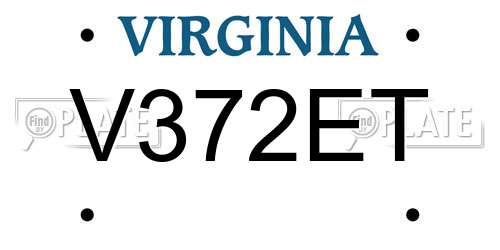 V372ET Virginia License Plate