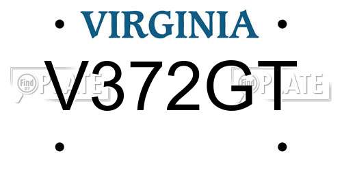 V372GT Virginia License Plate