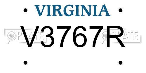 V3767R Virginia License Plate