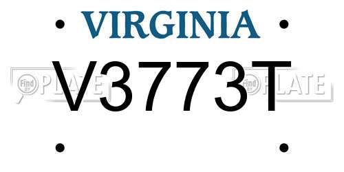 V3773T Virginia License Plate