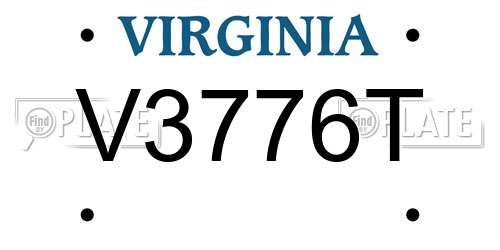 V3776T Virginia License Plate