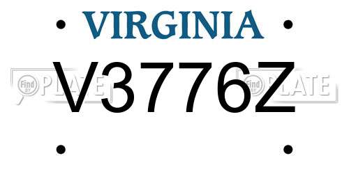 V3776Z Virginia License Plate