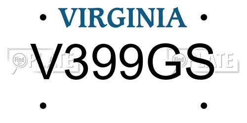 V399GS Virginia License Plate