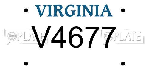 V4677 Virginia License Plate