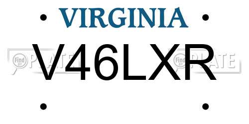 V46LXR Virginia License Plate