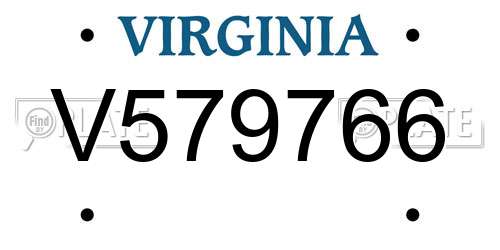 V579766 Virginia License Plate