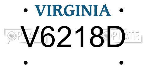 V6218D Virginia License Plate