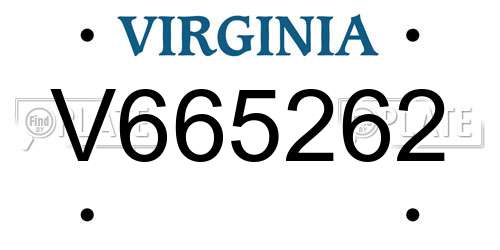 V665262 Virginia License Plate