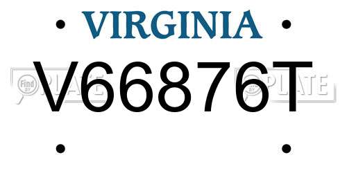 V66876T Virginia License Plate