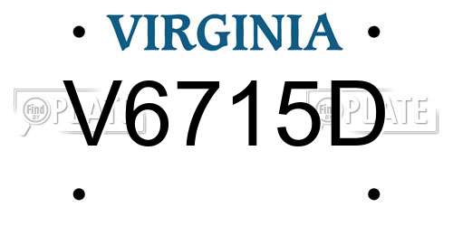 V6715D Virginia License Plate