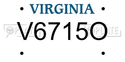 V6715O Virginia License Plate
