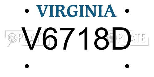 V6718D Virginia License Plate
