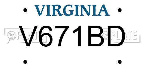 V671BD Virginia License Plate