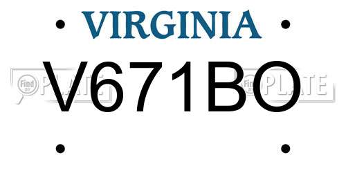 V671BO Virginia License Plate