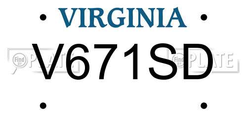 V671SD Virginia License Plate