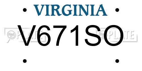 V671SO Virginia License Plate
