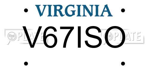 V67ISO Virginia License Plate