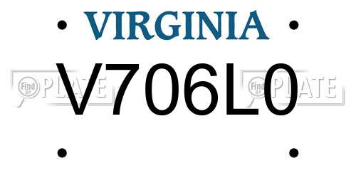 V706L0 Virginia License Plate
