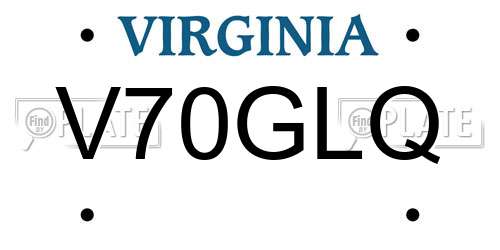 V70GLQ Virginia License Plate