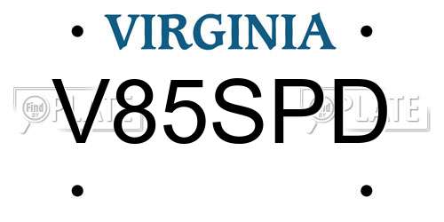 V85SPD Virginia License Plate