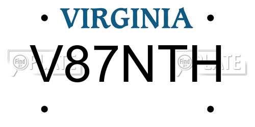V87NTH Virginia License Plate