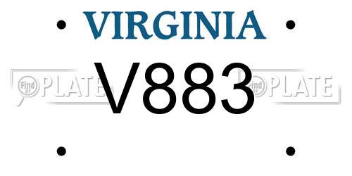 V883 Virginia License Plate