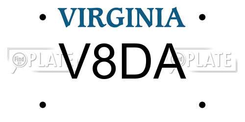 V8DA Virginia License Plate