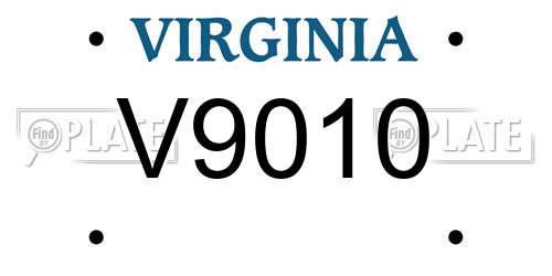 V9010 Virginia License Plate