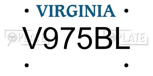 V975BL Virginia License Plate