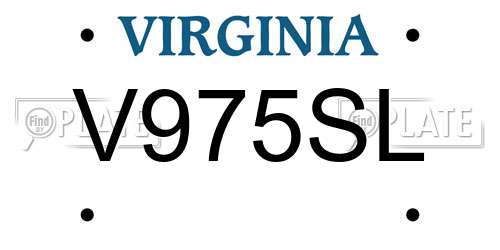 V975SL Virginia License Plate