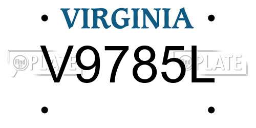V9785L Virginia License Plate