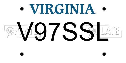 V97SSL Virginia License Plate