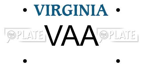 VAA Virginia License Plate